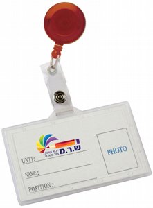 תג עובד מפלסטיק קשיח עם תופסן יו-יו תג עובד מפלסטיק קשיח עם תופסן יו-יו