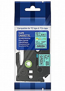 סרט TZe-731 למדפסת מדבקות 12 מ"מ Brother - שחור על גבי ירוק סרט TZe-731 למדפסת מדבקות 12 מ"מ Brother - שחור על גבי ירוק