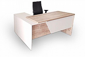 שולחן משרדי עם שלוחה 180 ס"מ EDUSSA צבע עץ טבעי משולב שולחן משרדי עם שלוחה 180 ס"מ EDUSSA צבע עץ טבעי משולב