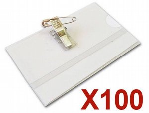 100 תגי עובד מפלסטיק עם קליפס לחולצה ir88 100 תגי עובד מפלסטיק עם קליפס לחולצה ir88